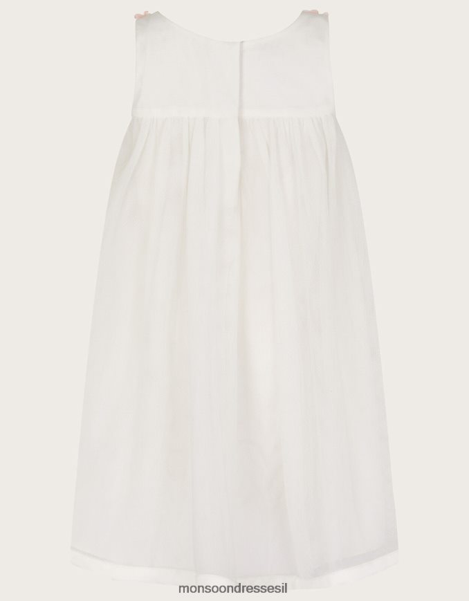 הַלבָּשָׁה Monsoon שמלת פרחים תלת מימדית של בייבי פיונה שֶׁנהָב ילדה HTJ0TZ2144