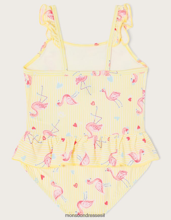 הַלבָּשָׁה Monsoon בגד ים עם פסי פלמינגו לתינוק צהוב יְלָדִים HTJ0TZ2147
