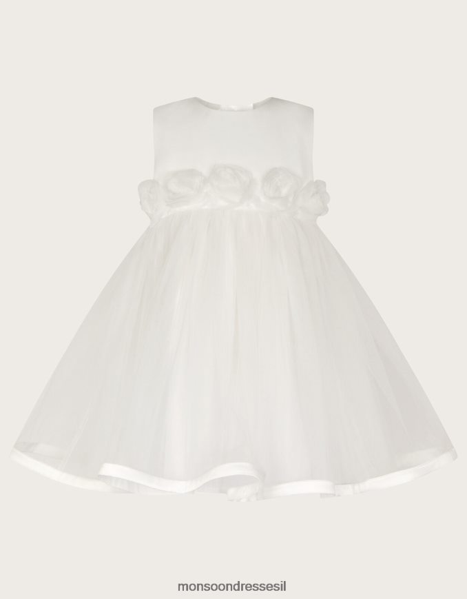 הַלבָּשָׁה Monsoon שמלת הטבלה תלת מימדית לתינוק רוזנה שֶׁנהָב ילדה HTJ0TZ2150