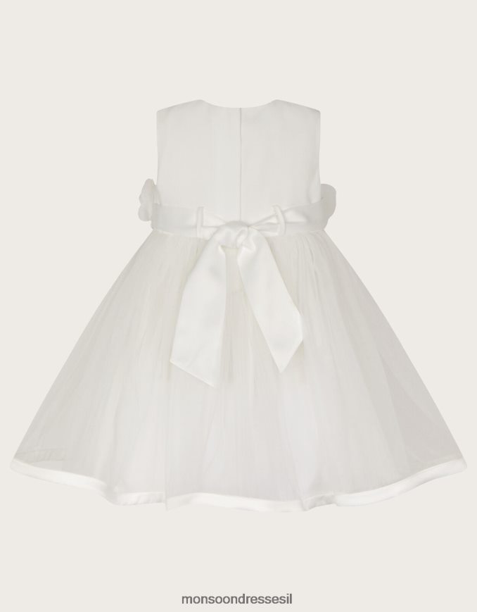 הַלבָּשָׁה Monsoon שמלת הטבלה תלת מימדית לתינוק רוזנה שֶׁנהָב ילדה HTJ0TZ2150