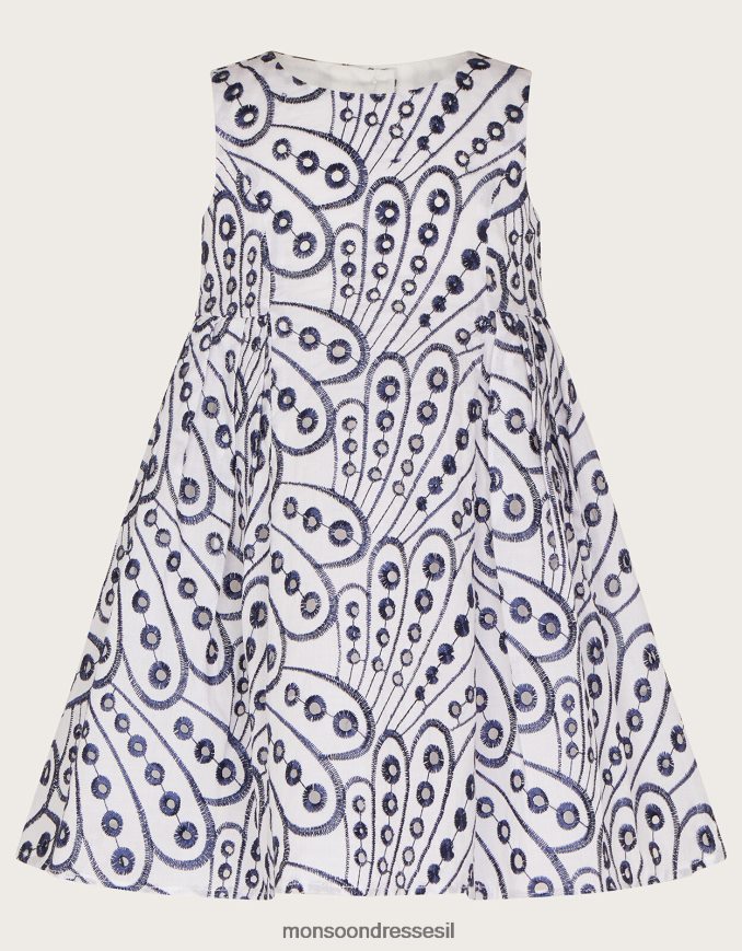 הַלבָּשָׁה Monsoon שמלה רקומה בכנפי פרפר לתינוק כחול (צי) ילדה HTJ0TZ2155