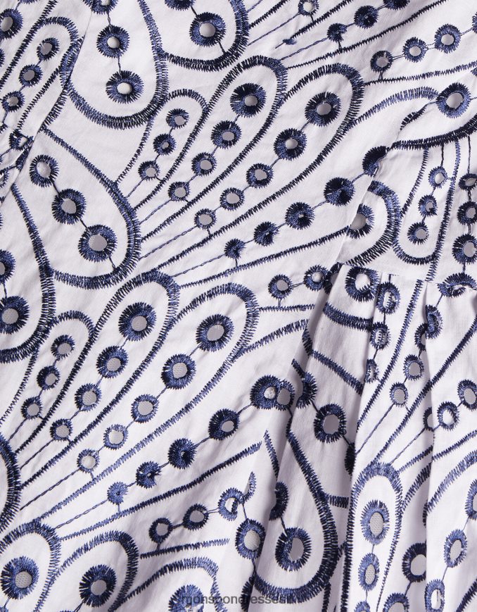 הַלבָּשָׁה Monsoon שמלה רקומה בכנפי פרפר לתינוק כחול (צי) ילדה HTJ0TZ2155