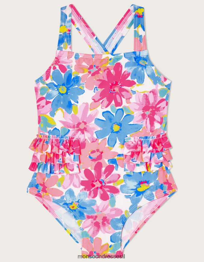 הַלבָּשָׁה Monsoon בגד ים פרח מודגש לתינוק רַב ילדה HTJ0TZ2157