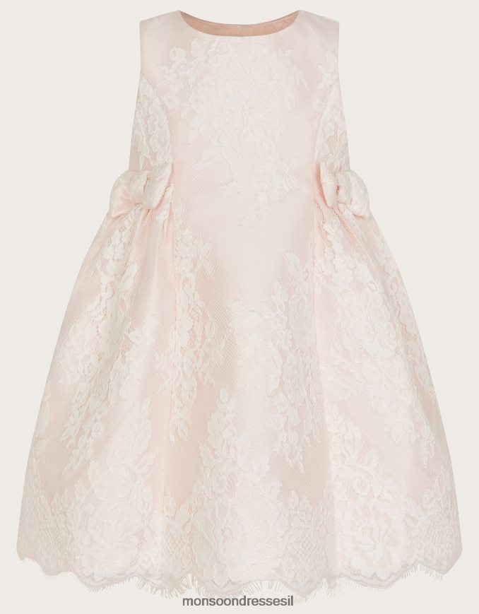 הַלבָּשָׁה Monsoon שמלת תחרה של קשת בייבי לולה וָרוֹד ילדה HTJ0TZ2165