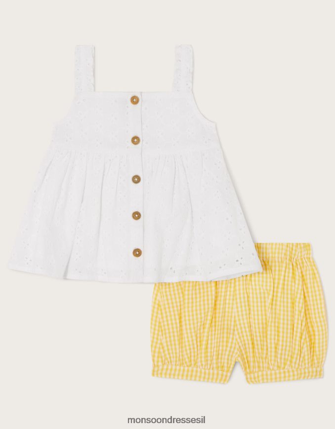 הַלבָּשָׁה Monsoon סט ברודרי לתינוקות צהוב ילדה HTJ0TZ2174