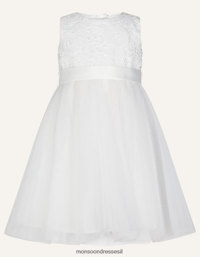 הַלבָּשָׁה Monsoon תינוק אליס תחרה שמלת טול מחוך שֶׁנהָב ילדה HTJ0TZ2180