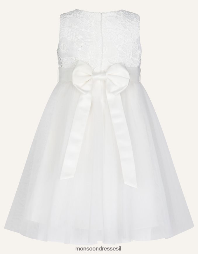 הַלבָּשָׁה Monsoon תינוק אליס תחרה שמלת טול מחוך שֶׁנהָב ילדה HTJ0TZ2180