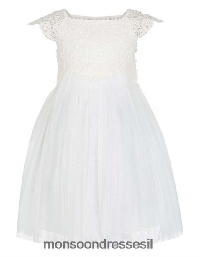 הַלבָּשָׁה Monsoon שמלת אירוע מחוך סרוגה של תינוק אסטלה שֶׁנהָב ילדה HTJ0TZ2183