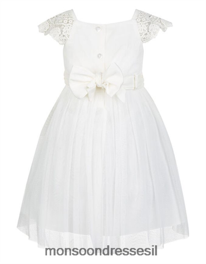 הַלבָּשָׁה Monsoon שמלת אירוע מחוך סרוגה של תינוק אסטלה שֶׁנהָב ילדה HTJ0TZ2183