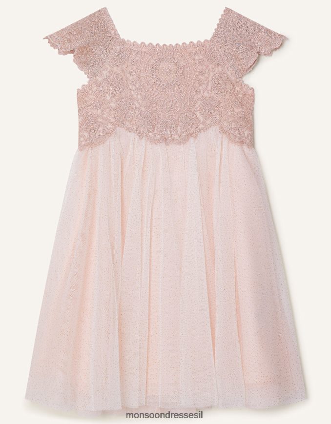 הַלבָּשָׁה Monsoon שמלת אסטלה לתינוק וָרוֹד ילדה HTJ0TZ2187