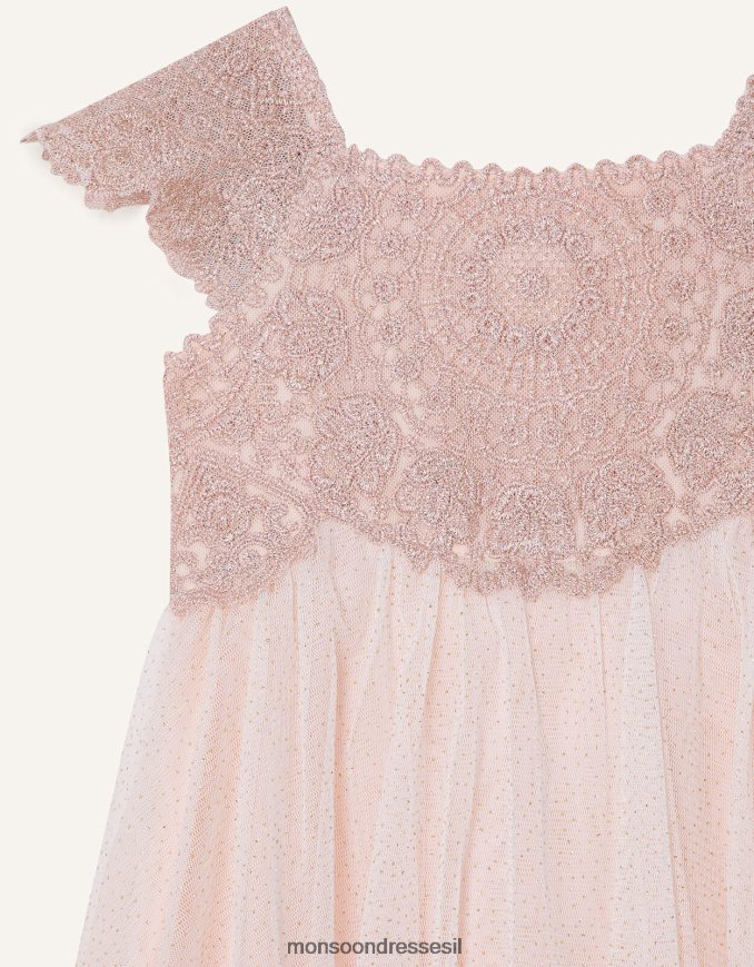 הַלבָּשָׁה Monsoon שמלת אסטלה לתינוק וָרוֹד ילדה HTJ0TZ2187