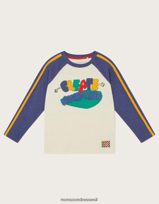 הַלבָּשָׁה Monsoon ליצור חולצת טריקו פס הרפתקאות שֶׁנהָב יֶלֶד HTJ0TZ2193