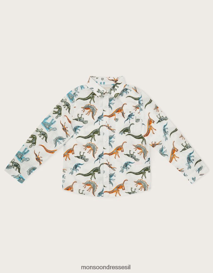 הַלבָּשָׁה Monsoon חולצת כיס דינוזאור שֶׁנהָב יֶלֶד HTJ0TZ2195