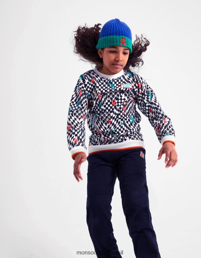 הַלבָּשָׁה Monsoon סווטשירט סקייטר בהדפס מפלצת שֶׁנהָב יֶלֶד HTJ0TZ2201