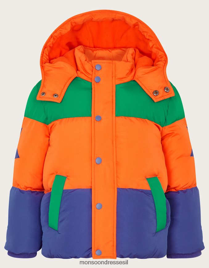 הַלבָּשָׁה Monsoon מעיל פופר בלוק צבעוני רַב יֶלֶד HTJ0TZ2203