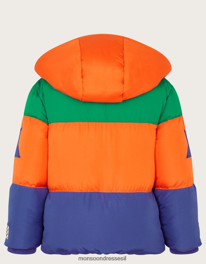 הַלבָּשָׁה Monsoon מעיל פופר בלוק צבעוני רַב יֶלֶד HTJ0TZ2203