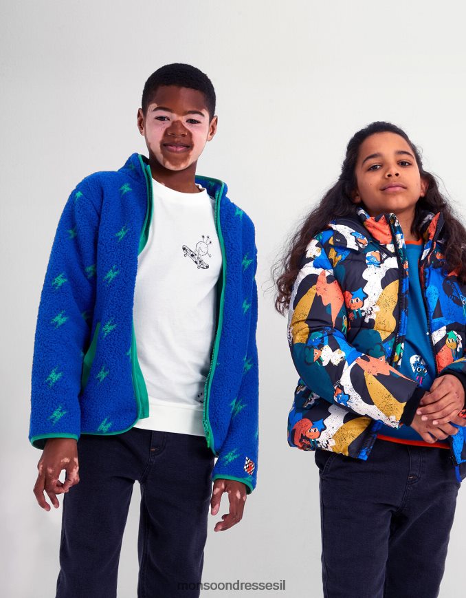 הַלבָּשָׁה Monsoon גיזת ברק כְּחוֹל יֶלֶד HTJ0TZ2205