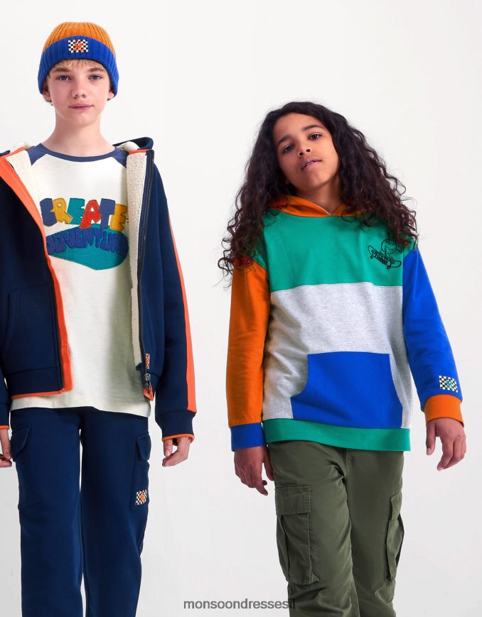 הַלבָּשָׁה Monsoon קפוצ'ון קולור בלוק רַב יֶלֶד HTJ0TZ2207