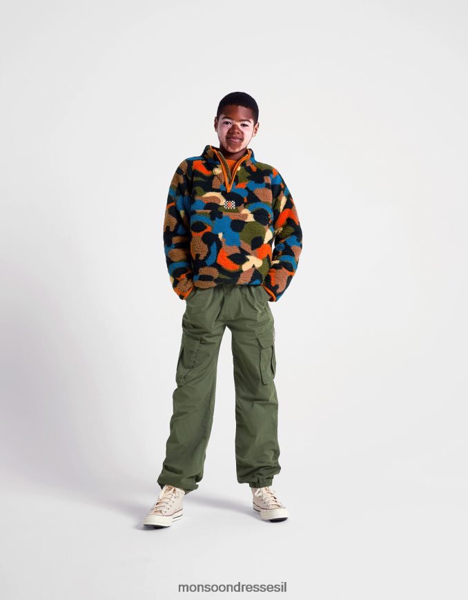 הַלבָּשָׁה Monsoon למשוך מכנסי מטען ירוק (חאקי) יְלָדִים HTJ0TZ2212