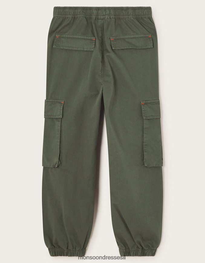 הַלבָּשָׁה Monsoon למשוך מכנסי מטען ירוק (חאקי) יְלָדִים HTJ0TZ2212
