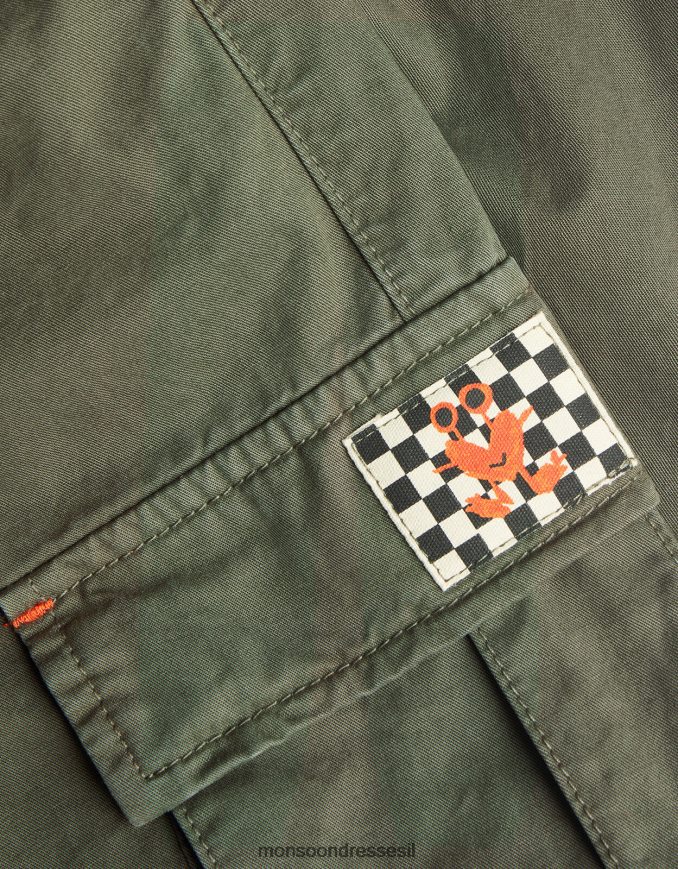 הַלבָּשָׁה Monsoon למשוך מכנסי מטען ירוק (חאקי) יְלָדִים HTJ0TZ2212