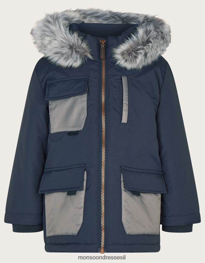 הַלבָּשָׁה Monsoon מעיל כיס פארקה כחול (צי) יֶלֶד HTJ0TZ2213