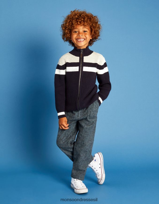 הַלבָּשָׁה Monsoon ז'קט סרוג עם רוכסן כחול (צי) יֶלֶד HTJ0TZ2217