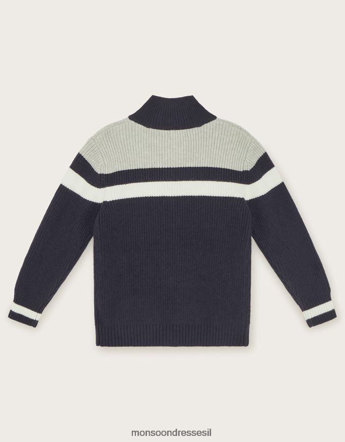 הַלבָּשָׁה Monsoon ז'קט סרוג עם רוכסן כחול (צי) יֶלֶד HTJ0TZ2217