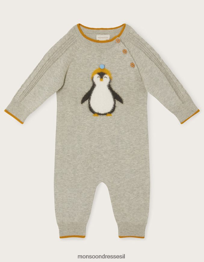 הַלבָּשָׁה Monsoon חליפת שינה רכה של פינגווין אפור יְלָדִים HTJ0TZ2218