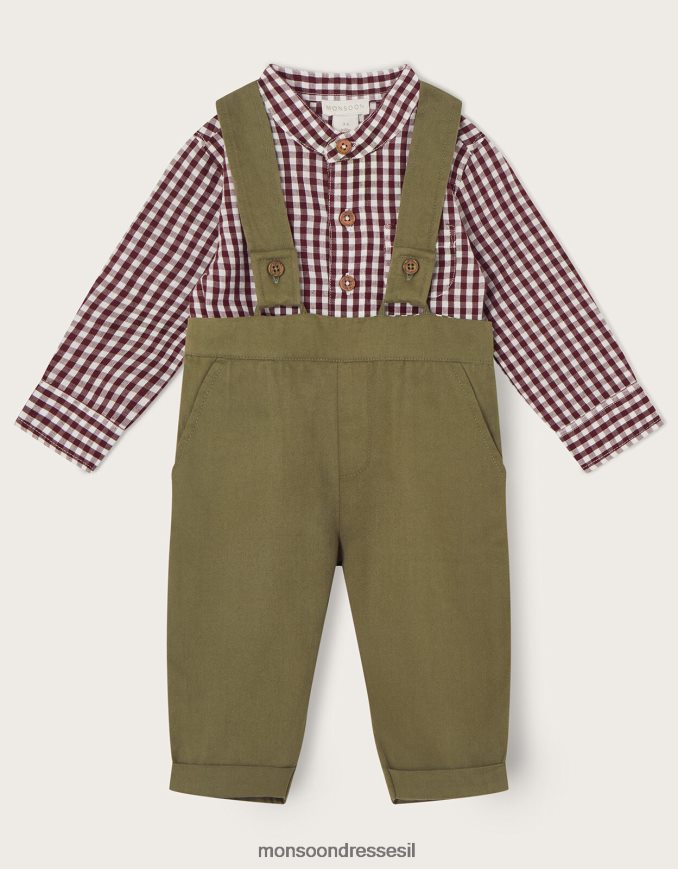 הַלבָּשָׁה Monsoon סט נעלי ג'ינג'ם וחולצות טריילון ירוק (חאקי) יְלָדִים HTJ0TZ2224