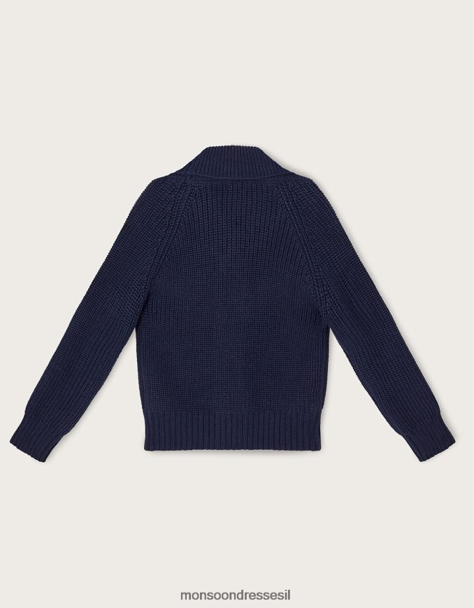 הַלבָּשָׁה Monsoon קרדיגן צווארון צעיף כחול (צי) יֶלֶד HTJ0TZ2227