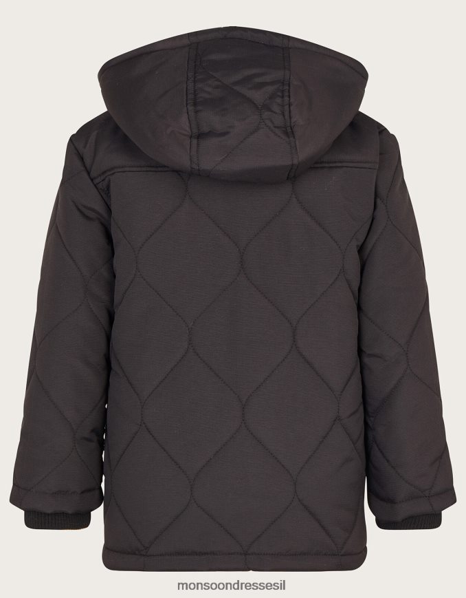 הַלבָּשָׁה Monsoon מעיל בורג מרופד שָׁחוֹר יֶלֶד HTJ0TZ2230