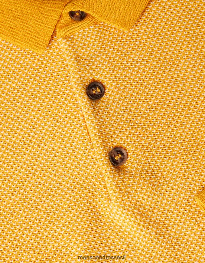 הַלבָּשָׁה Monsoon סווטשירט פולו סרוג מעורב חרדל צהוב) יֶלֶד HTJ0TZ2236