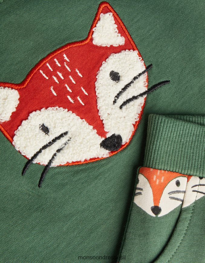 הַלבָּשָׁה Monsoon סט סווטשירט וג'וגרים של שועל טריילוד ירוק (חאקי) יְלָדִים HTJ0TZ2239