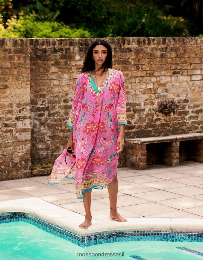 הַלבָּשָׁה Monsoon קיארה מודפס קפטן ארוך אופנה נשים HTJ0TZ224