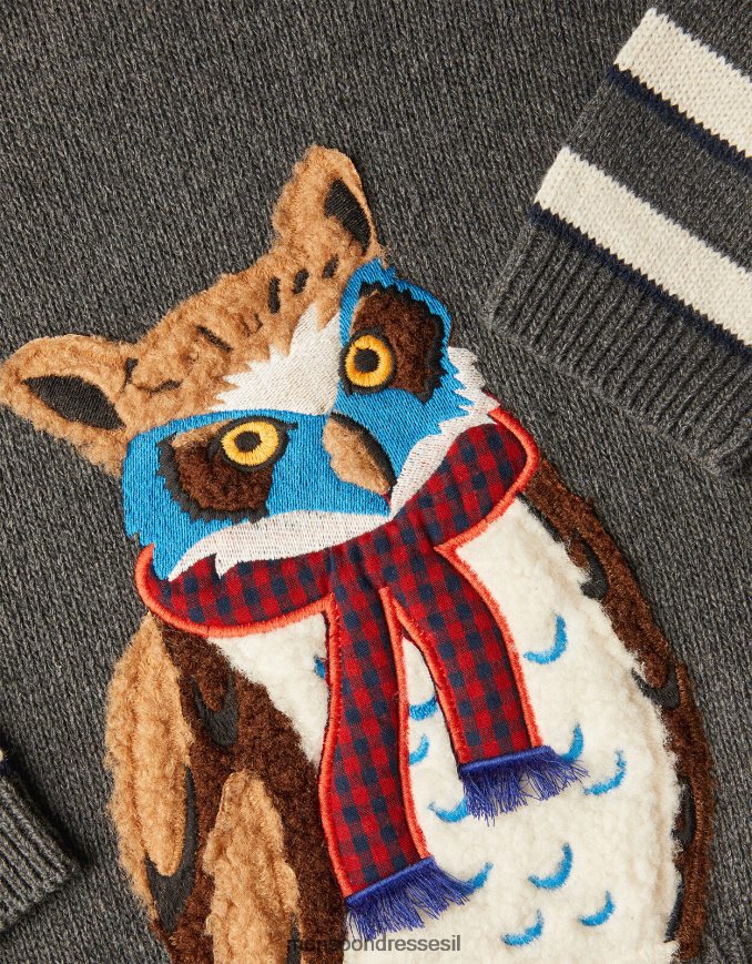 הַלבָּשָׁה Monsoon מגשר אפליקציית ינשוף במרקם אפור יֶלֶד HTJ0TZ2242