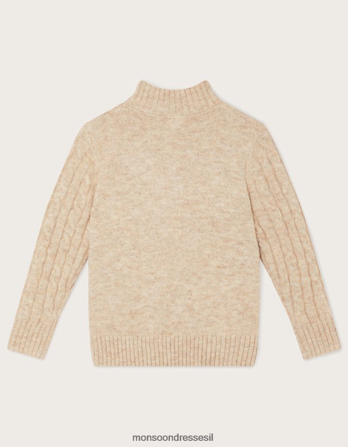 הַלבָּשָׁה Monsoon מגשר חצי רוכסן סרוג בכבלים אבן טבעית) יֶלֶד HTJ0TZ2246