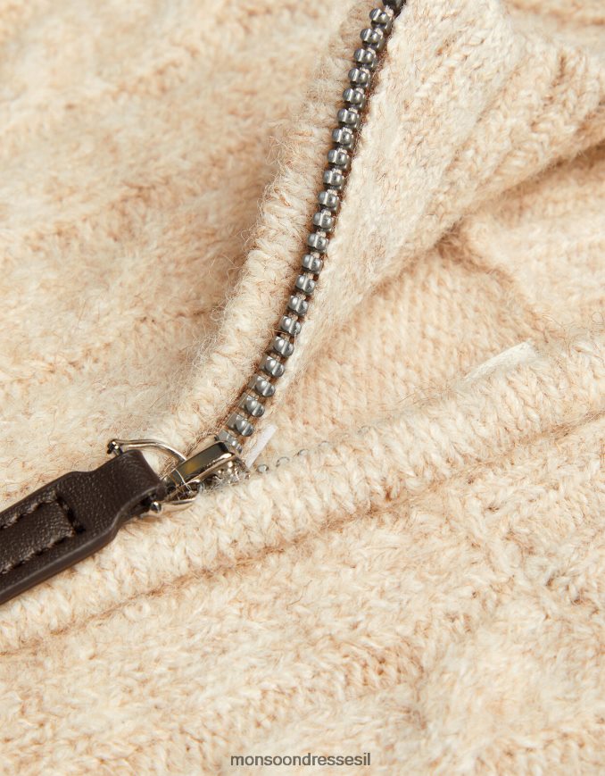 הַלבָּשָׁה Monsoon מגשר חצי רוכסן סרוג בכבלים אבן טבעית) יֶלֶד HTJ0TZ2246