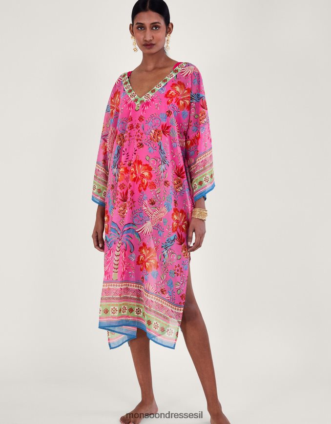 הַלבָּשָׁה Monsoon קיארה מודפס קפטן ארוך אופנה נשים HTJ0TZ224