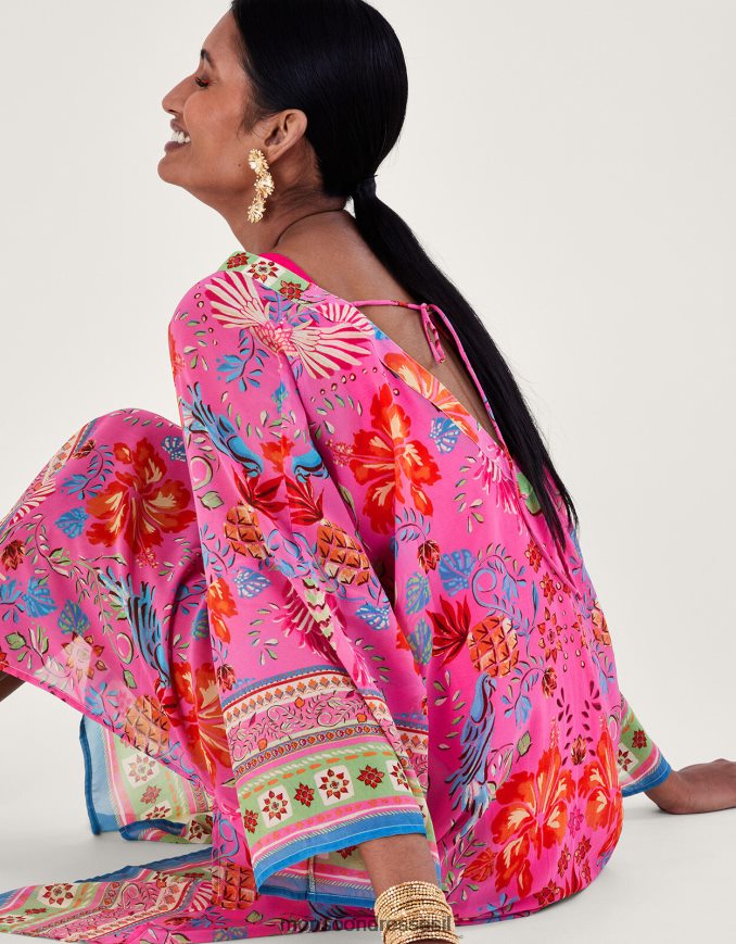 הַלבָּשָׁה Monsoon קיארה מודפס קפטן ארוך אופנה נשים HTJ0TZ224