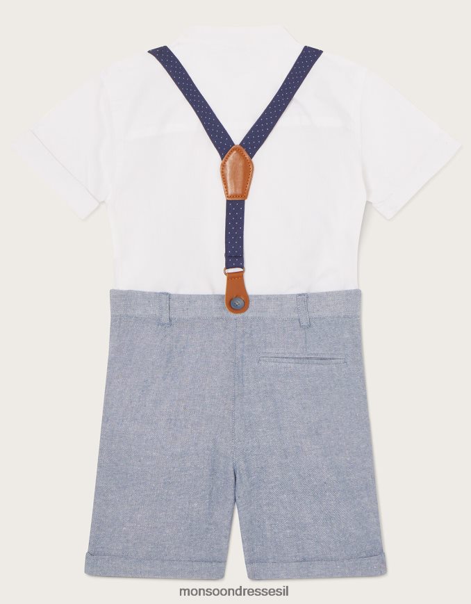 הַלבָּשָׁה Monsoon סט פלטה ומכנסיים קצרים של נתן שלושה חלקים כְּחוֹל יֶלֶד HTJ0TZ2256