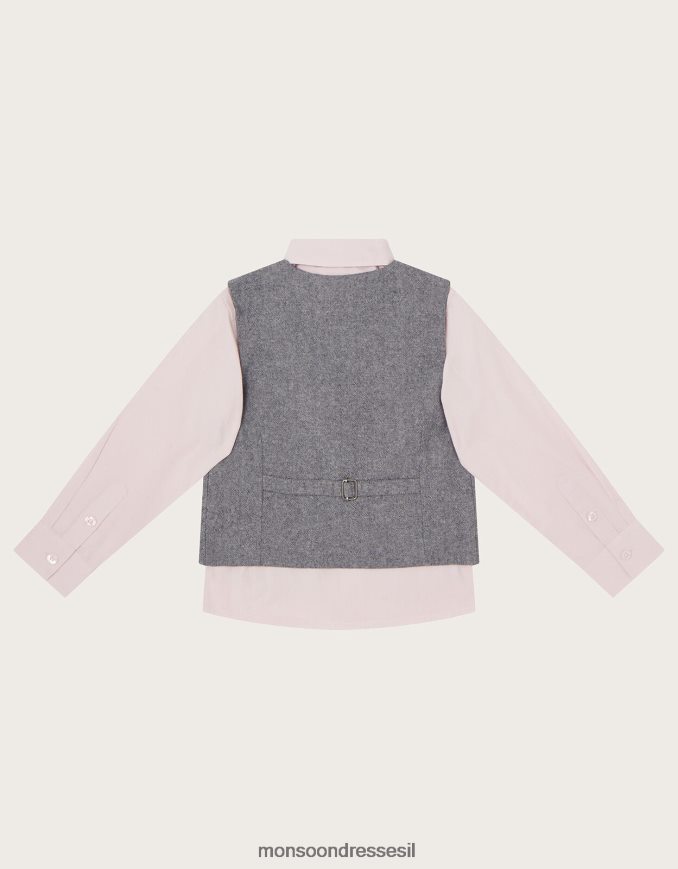 הַלבָּשָׁה Monsoon סט חולצות וחולצות שלושה חלקים אפור יֶלֶד HTJ0TZ2263