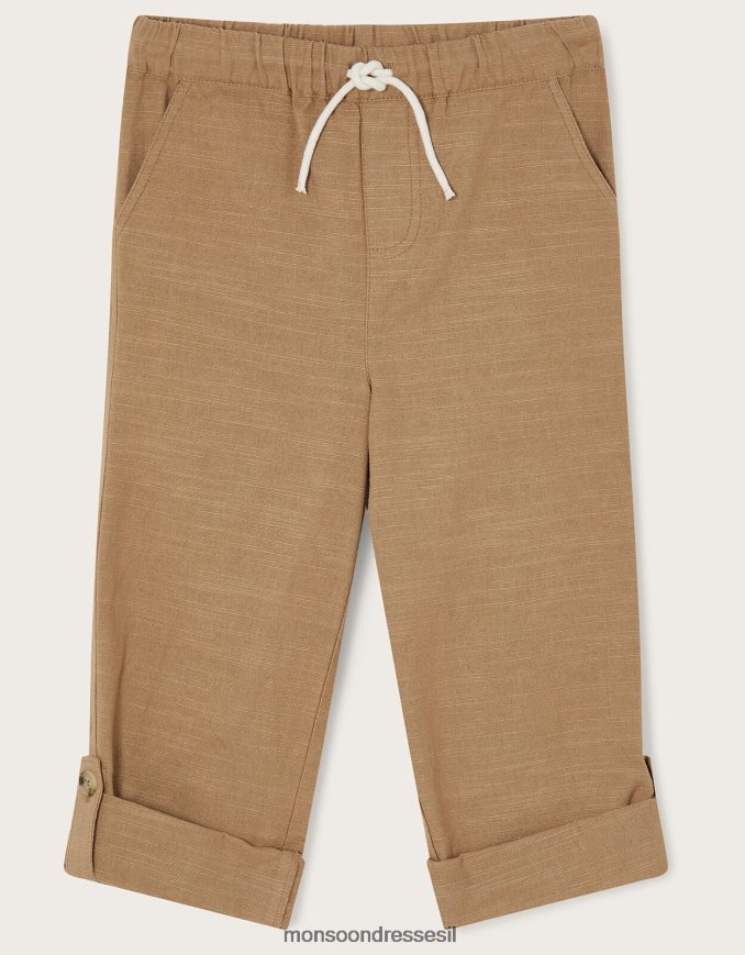 הַלבָּשָׁה Monsoon מכנסיים רול אפ אבן טבעית) יֶלֶד HTJ0TZ2266