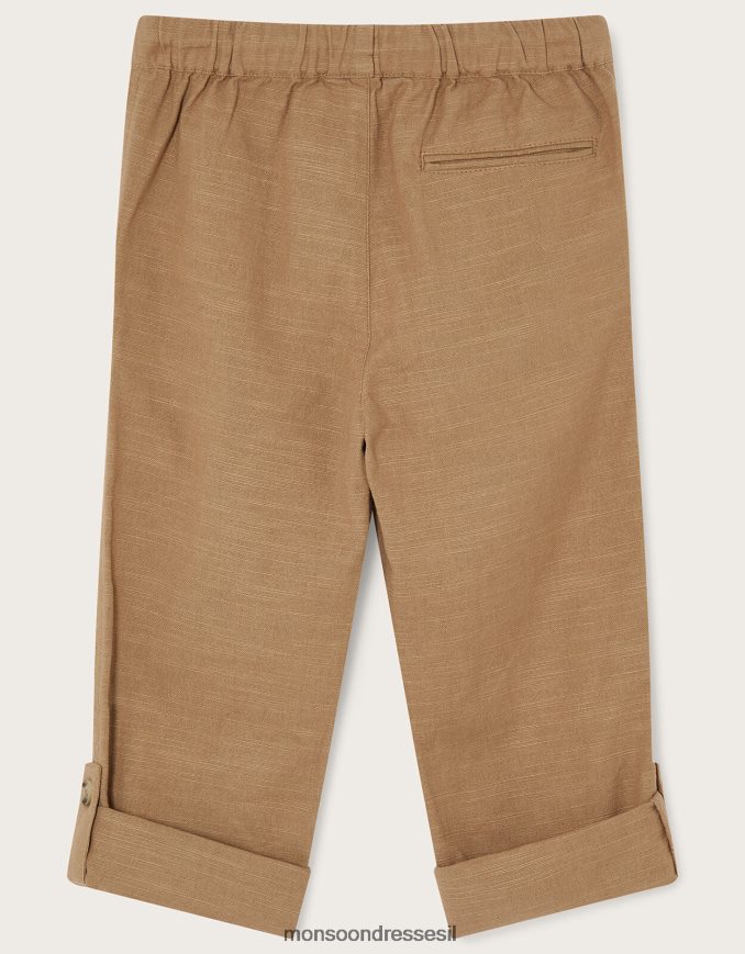 הַלבָּשָׁה Monsoon מכנסיים רול אפ אבן טבעית) יֶלֶד HTJ0TZ2266