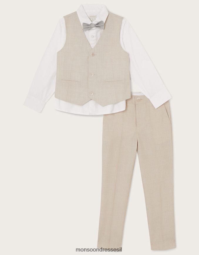 הַלבָּשָׁה Monsoon חליפת ארבעה חלקים עם פפיון אבן טבעית) יֶלֶד HTJ0TZ2272