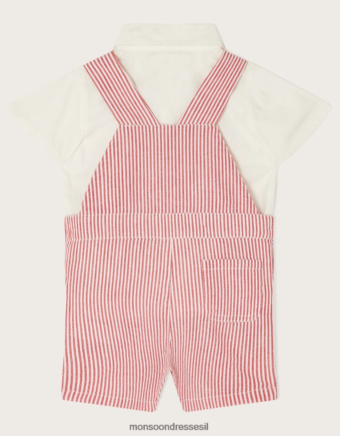 הַלבָּשָׁה Monsoon סט נעלי בית עם פסים וחולצות ניובורן אָדוֹם יְלָדִים HTJ0TZ2273