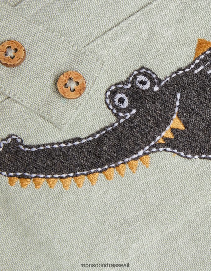 הַלבָּשָׁה Monsoon נעלי בית של תנין שזה עתה נולד ירוק יְלָדִים HTJ0TZ2275