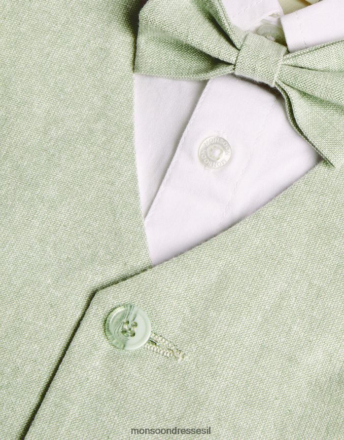 הַלבָּשָׁה Monsoon סט חולצות שלושה חלקים, עניבת פרפר וחולצות שרוולים קצרים ירוק יֶלֶד HTJ0TZ2277