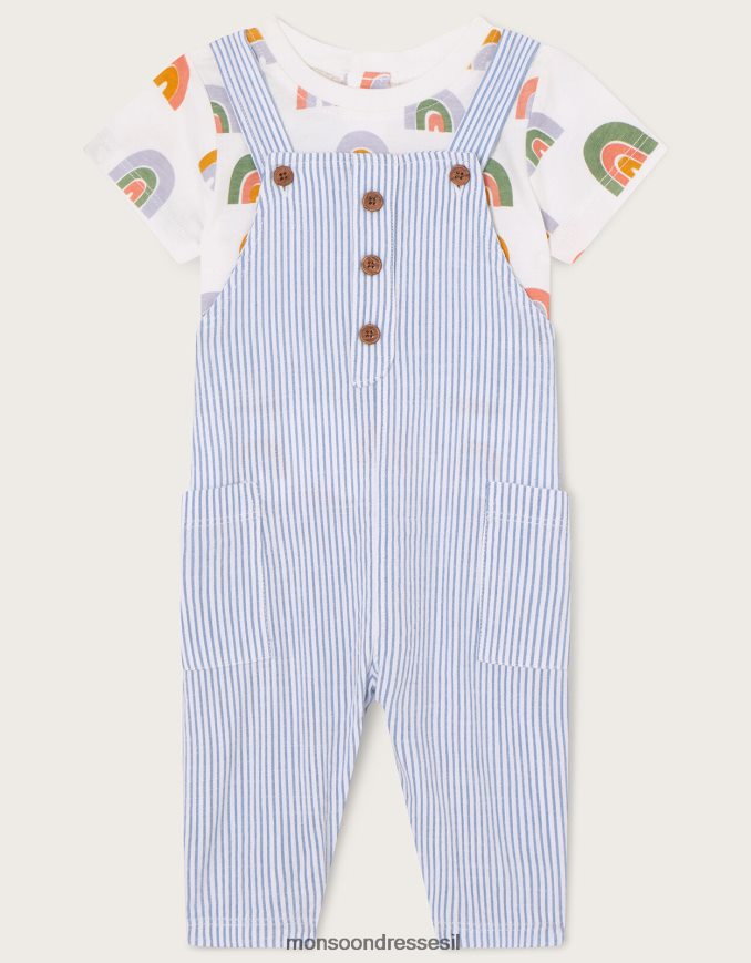 הַלבָּשָׁה Monsoon חולצת טריקו עם פסים של קשת בענן רַב יְלָדִים HTJ0TZ2279