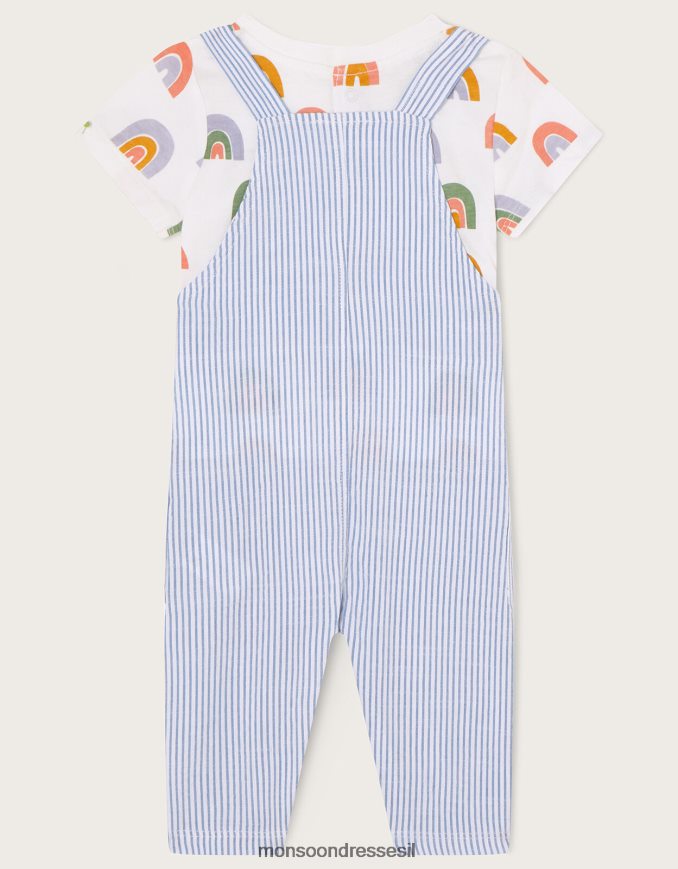 הַלבָּשָׁה Monsoon חולצת טריקו עם פסים של קשת בענן רַב יְלָדִים HTJ0TZ2279